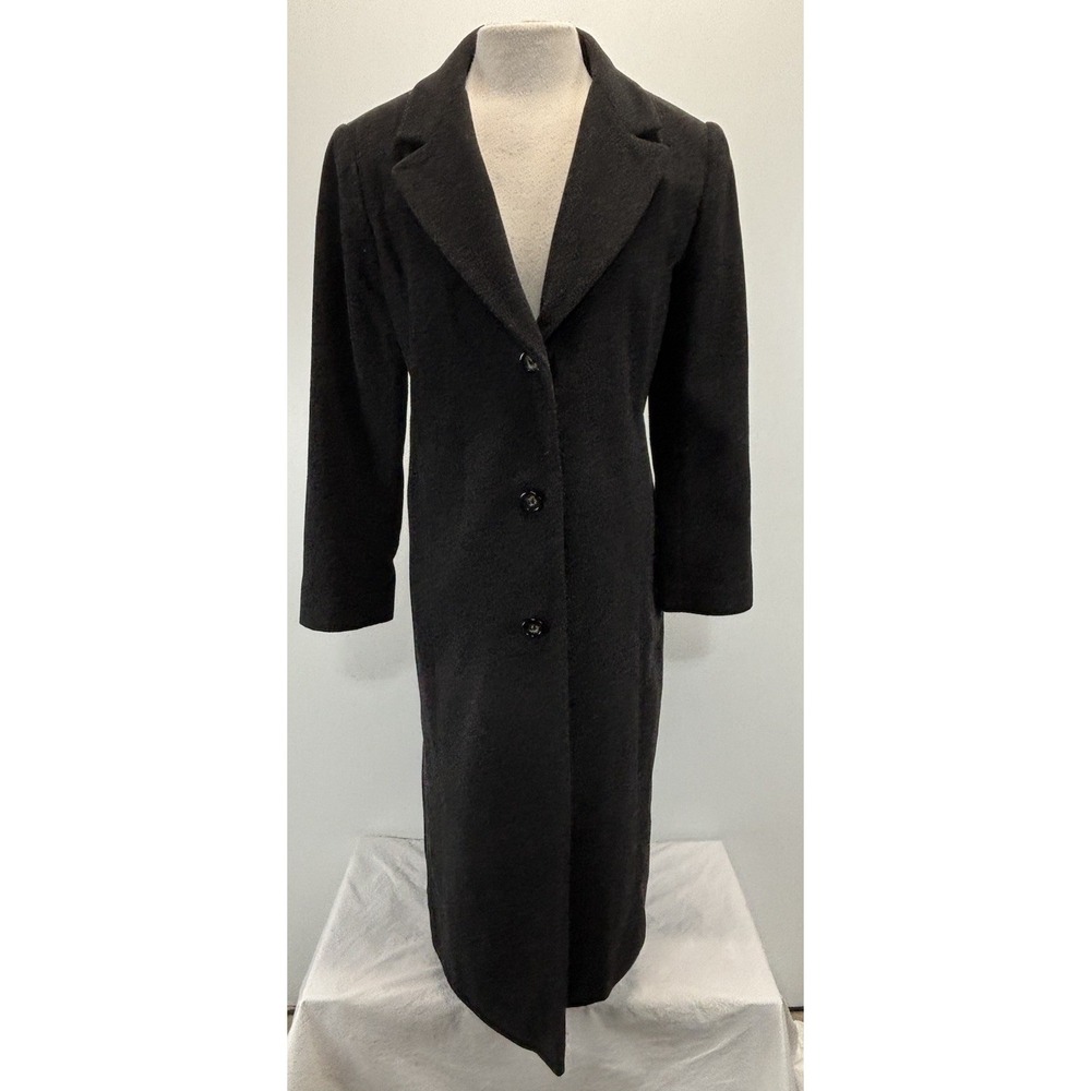 VTG Chadwicks Womens Classic Dark Academia Wool Long Coat 10p Pet Charcoal Gray